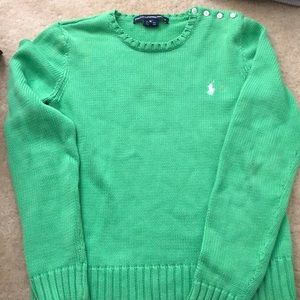 Green Ralph Lauren sport fitted sweater